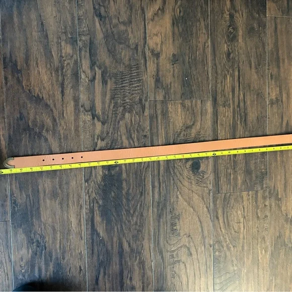 Anthropologie Tan Leather Belt with Brass Toned Western Style Buckle - Picture 8 of 12